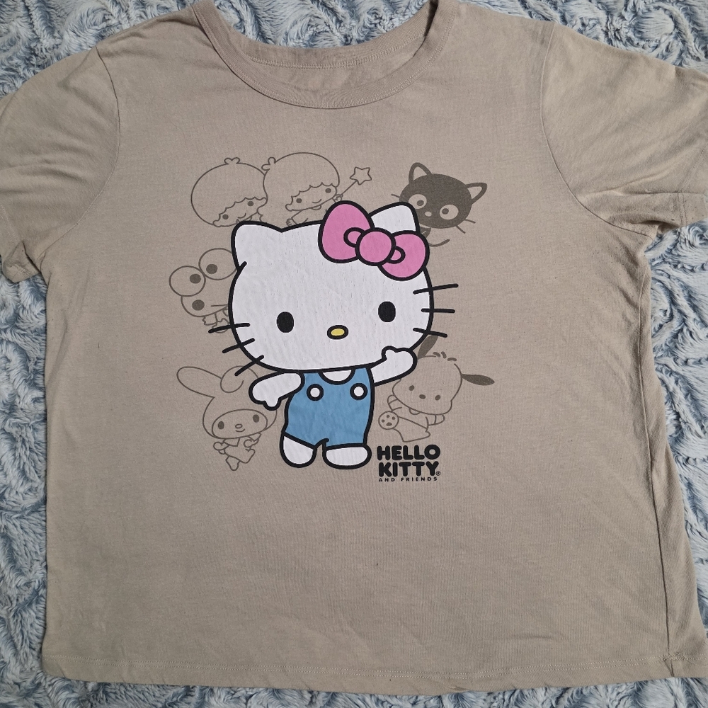 Hello Kitty Tan T-Shirt with Pink Bow